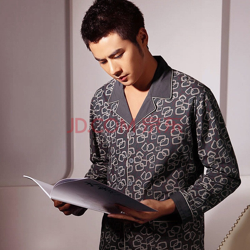 雪俐单身贵族<em>男士</em>优质针织棉<em>长袖睡衣</em>家居服套
