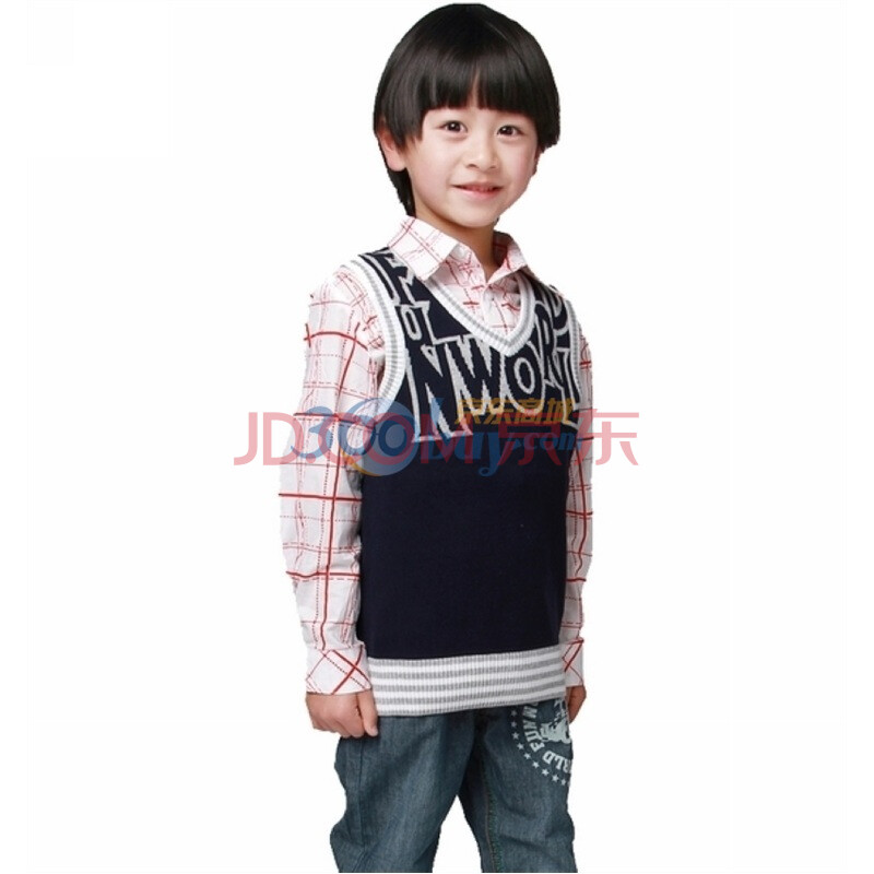 泡芙宝puffykids童装 <em>儿童</em>背心<em>男童</em>全棉字母印