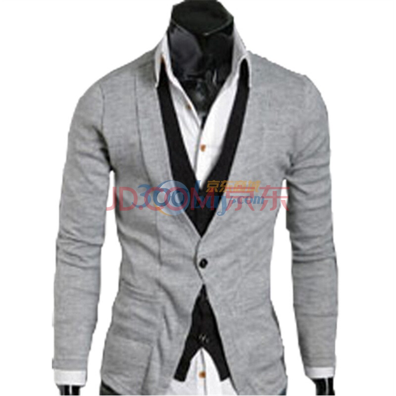 TUOYI时尚休闲<em>外套</em>假<em>两件</em>男士<em>外套开衫</em>新款韩