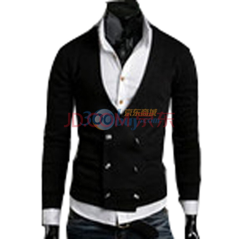 TUOYI最新款双排扣男士<em>羊毛绒毛衣</em>外套开衫1