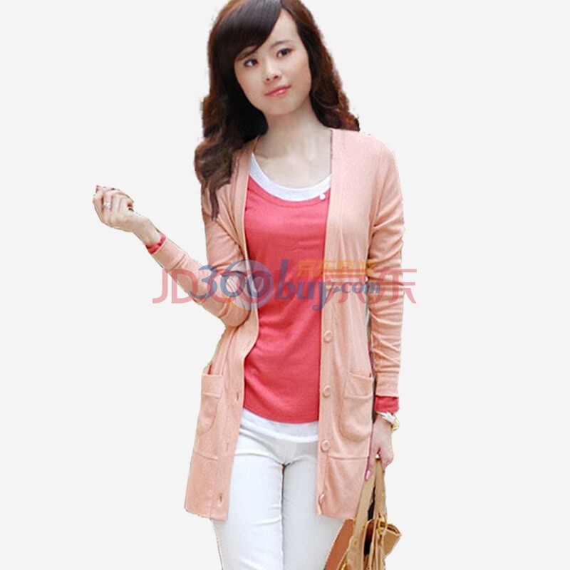 蝶恋 新款甜美<em>女人</em>外套薄<em>披肩</em>罗纹<em>开衫</em> 针织衫