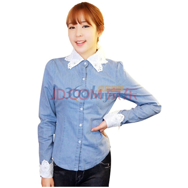 <em>韩都衣舍</em> 韩国<em>衬衫</em>秋冬季新品镂空花边<em>女衬衫</em>