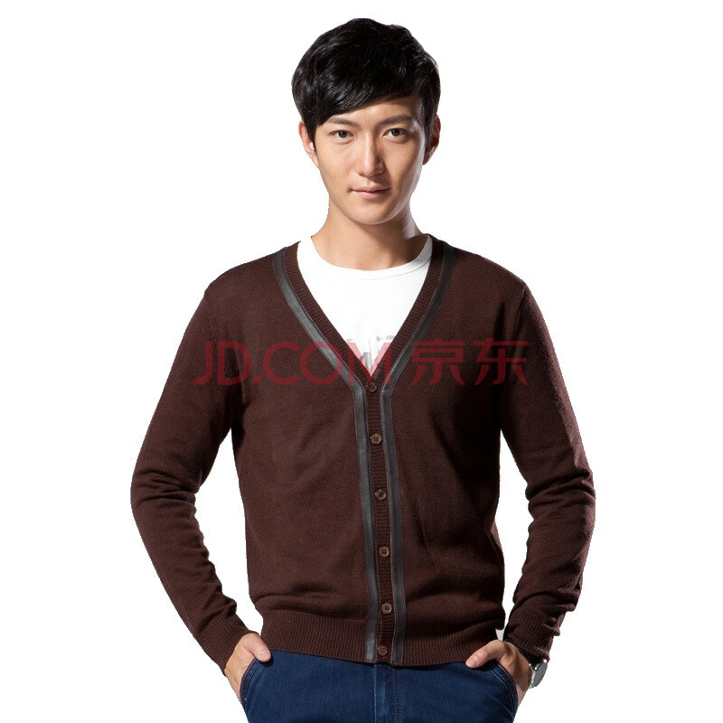 柒牌 SEVEN男装男士时尚休闲<em>羊毛衫</em>保暖Vl领