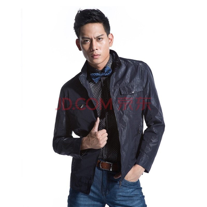 才子男装 2011秋季新品压光面料休闲工装立领