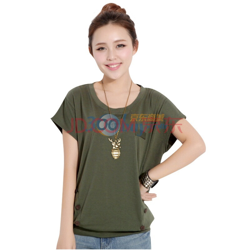 韩都衣舍 韩国2012夏装新款宽松纯色<em>女装</em>t恤ld