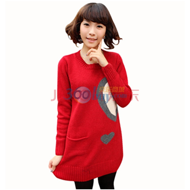 蓝海湾 2011新品韩版 优雅 <em>心型</em> 长款<em>毛衣</em> 990
