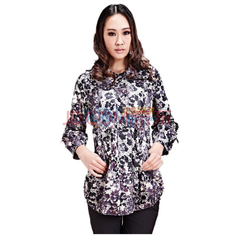 红迪丝 新款春装中年女式风衣圆点民族风女款