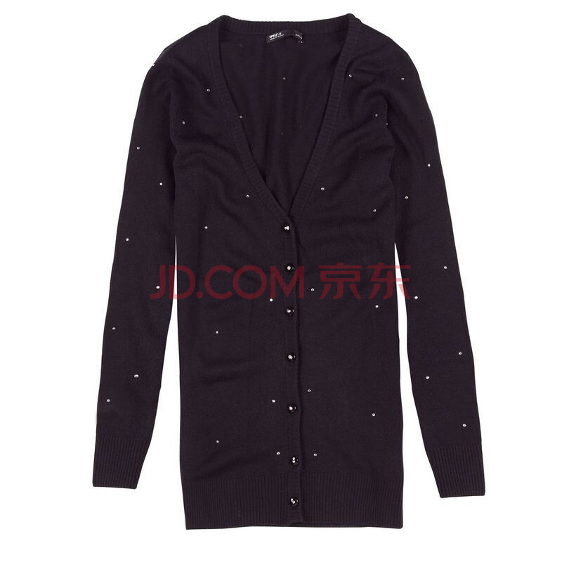 艾夫斯ITISF4 <em>女</em>百搭水钻中长款<em>针织开衫</em> 2103