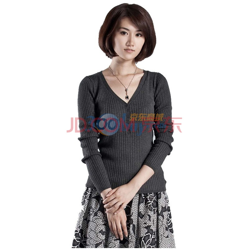 圣迪奥sdeer <em>女装优雅</em>V字领女式<em>针织衫</em>83835