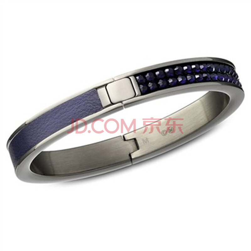 <em>swarovski施华洛世奇</em>水晶<em>手镯</em>-蓝色镶钻细边皮