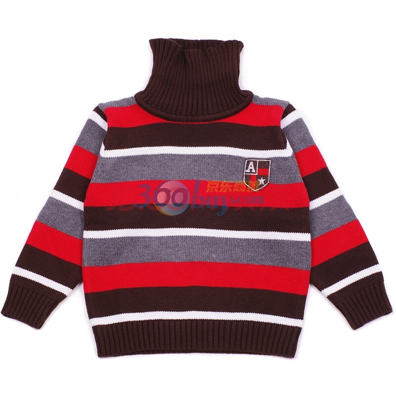 安宝儿a5072<em>宝宝</em>纯棉<em>高领毛衣婴儿</em>服饰 褐色