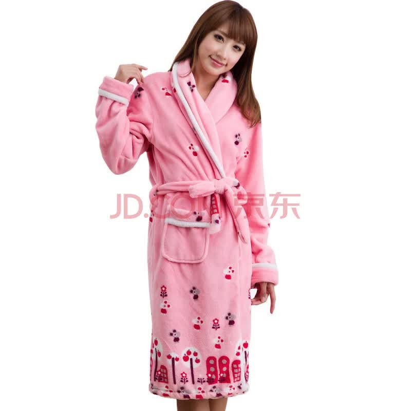 荻嘉茂 甜美法兰绒 可爱<em>家居</em>服<em>睡袍</em>1107 M图片