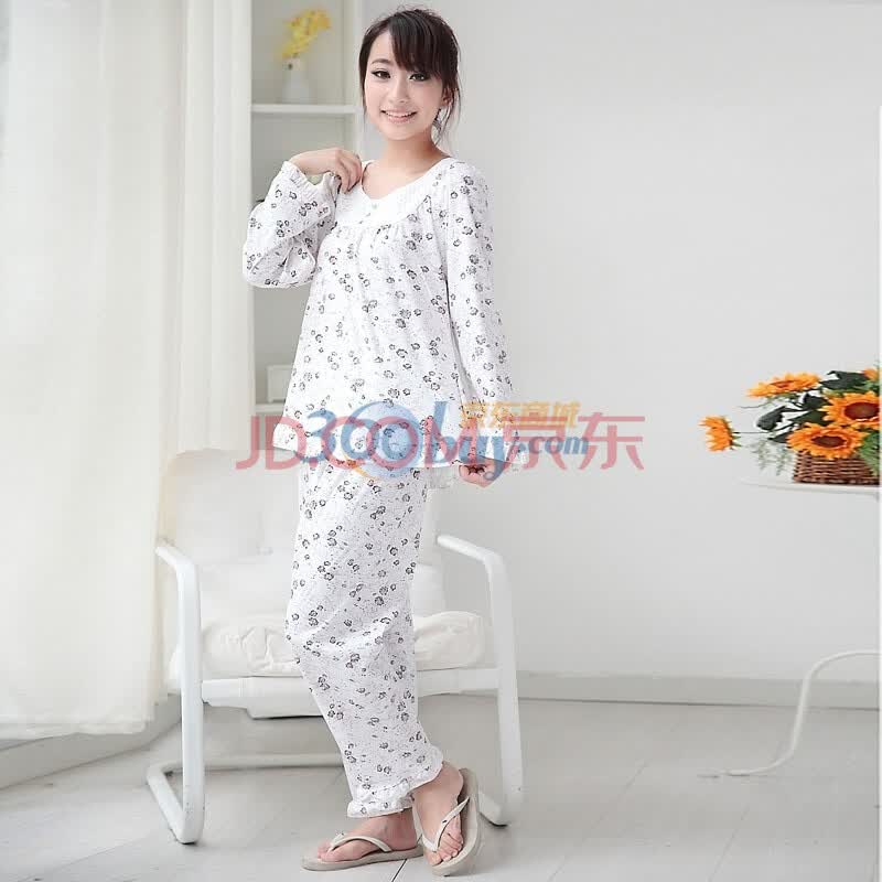 春秋<em>款</em>长袖<em>女士睡衣</em>套装 hjm6502 均码图片
