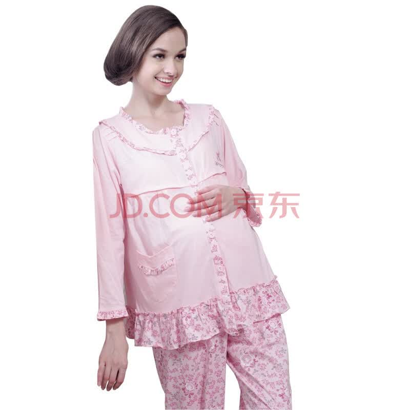 <em>雅孕孕妇</em>装家居服<em>睡衣</em>喂奶衣套装Y521 粉红 X