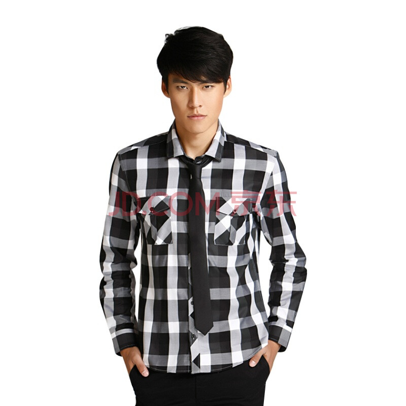 Jack Jones\/杰克琼斯 衬衫 英伦格纹纯棉正装衬