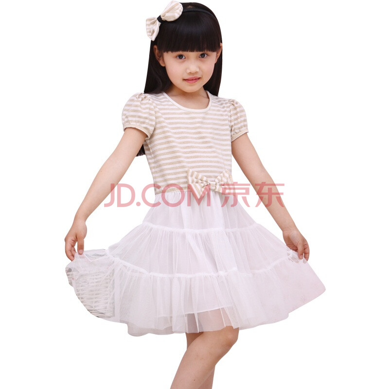<em>DEESHA笛莎女童装</em>新款夏装新款双色条纹公