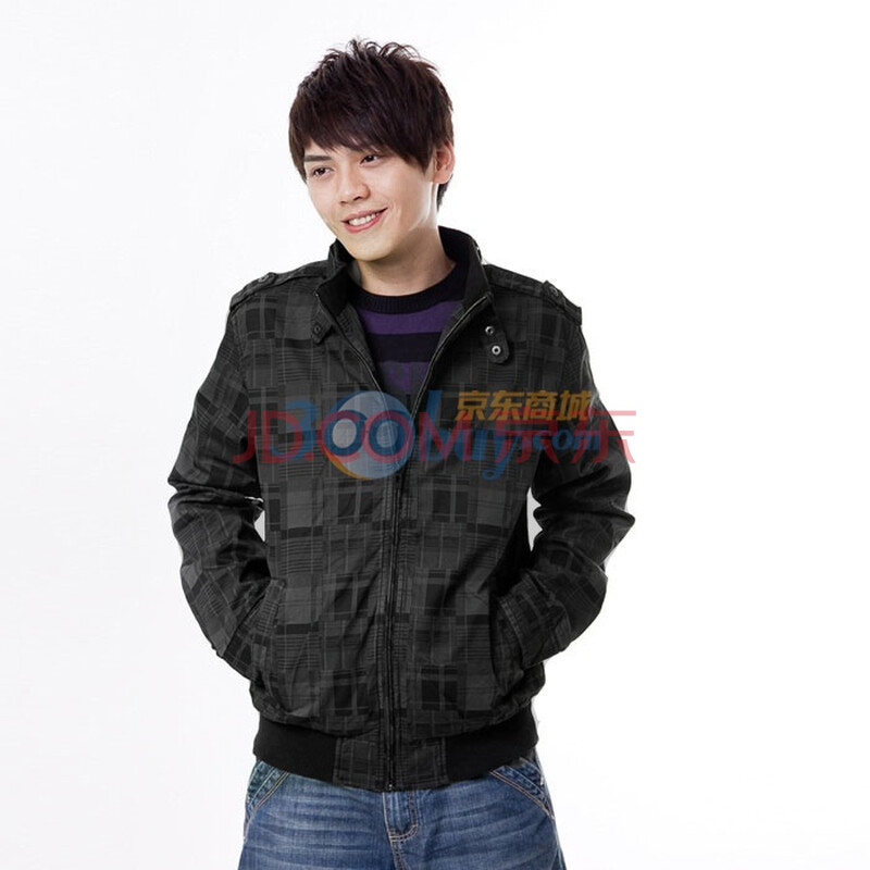 以纯正品2011 秋冬新款<em>男装格子</em>夹层<em>外套</em> 浅灰