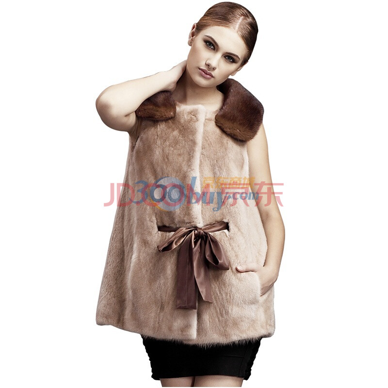 皮<em>马甲</em>貂毛背心 奢华水貂<em>皮草马甲2011新款</em>长