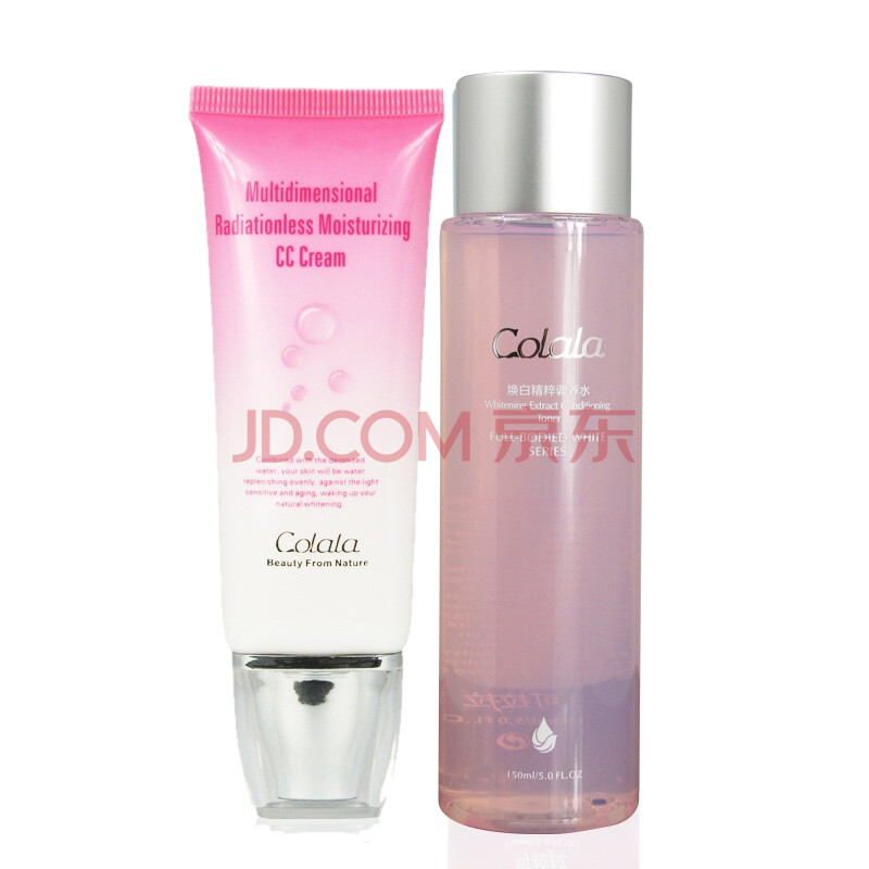 可拉拉零辐射水嫩CC霜40ml+可拉拉焕白精粹调养水150ml 遮瑕保湿补水