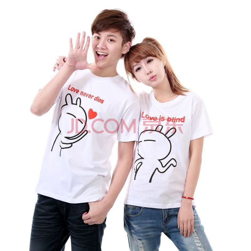 韵奴<em>女装</em> 夏季新款韩版短袖<em>情侣</em>装 兔斯基图片