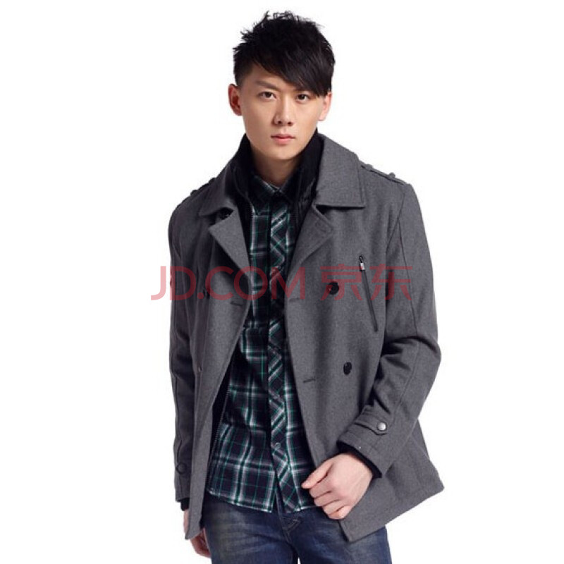 jack jones/杰克琼斯 <em>外套 含羊毛</em>双门襟<em>呢子</em>风