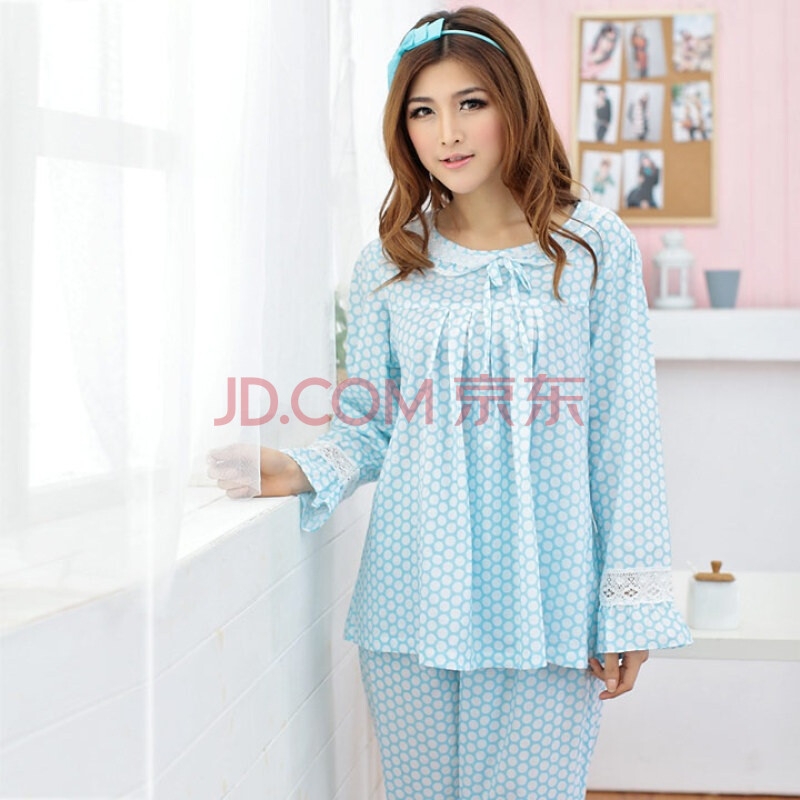 爱戴琳春季新品<em>梭织棉</em>纯棉长袖女士<em>睡衣</em>家居服