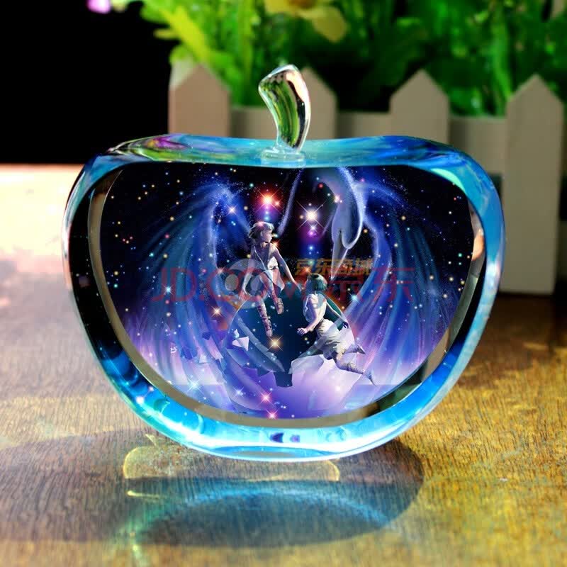 芷墨 水晶苹果(十二星座)<em>生日礼物</em>/100MM水晶