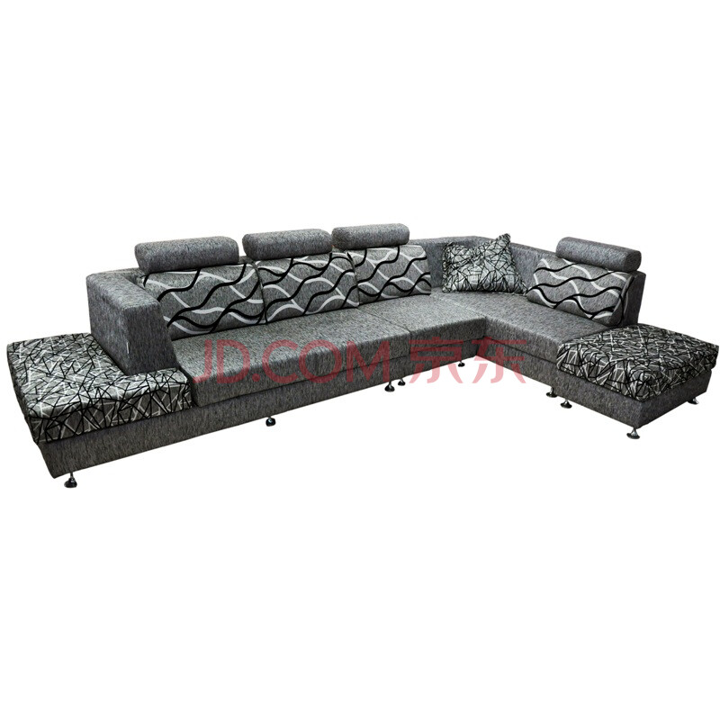 你好家 大转角组合沙发 布艺沙发 实木 不锈钢支