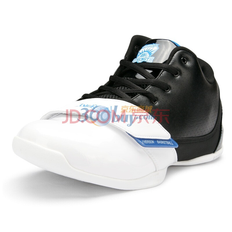 艾弗森防滑减震男子篮球球鞋13101351 白\/蓝