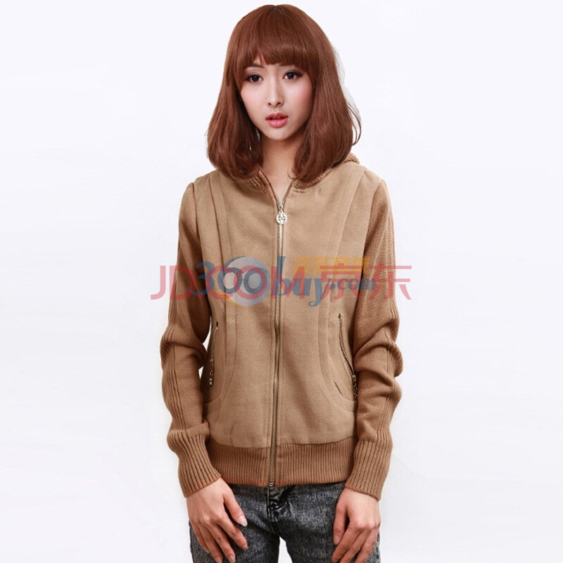 新珑新 SLS 新春<em>女装</em>韩版带帽纯色<em>卡通</em>修身拉