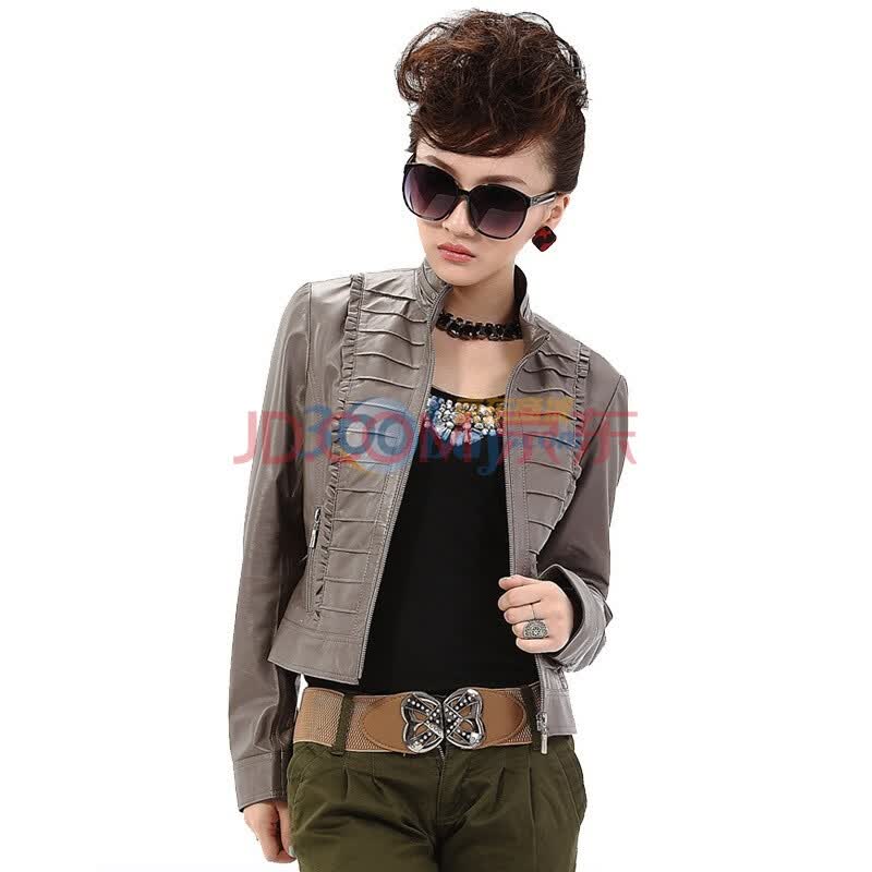 桉杰ANGGI 真皮绵羊皮<em>时尚秋装</em>外套<em>女士</em>皮衣