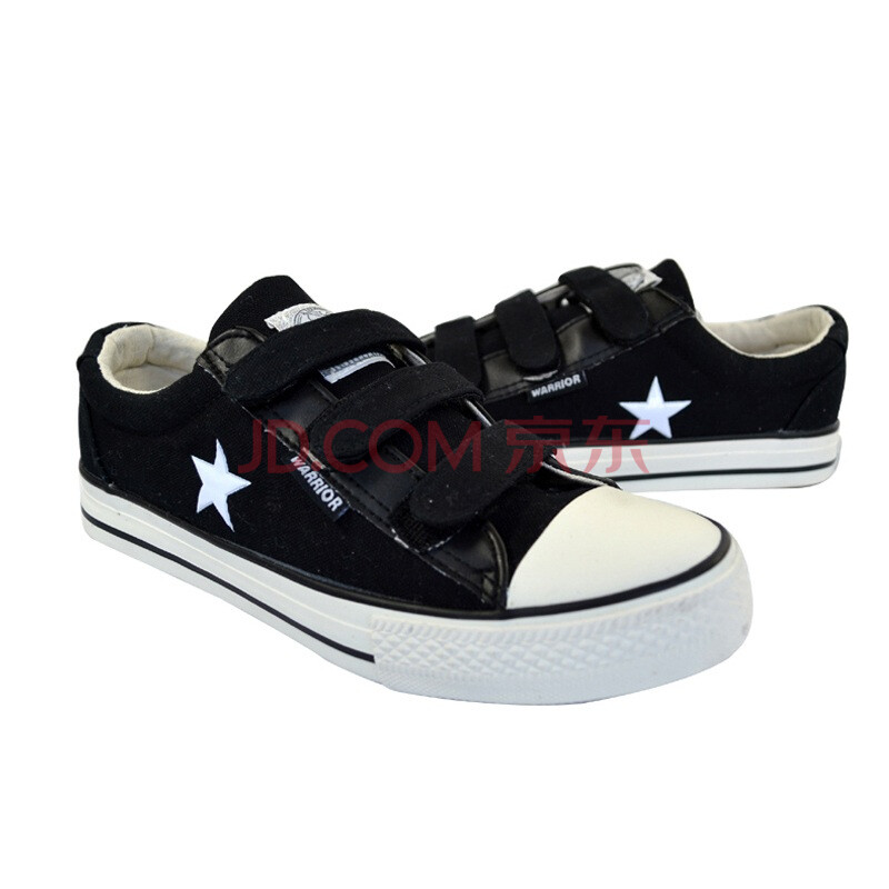 回力warrior魔术贴帆布鞋55 黑色 37图片