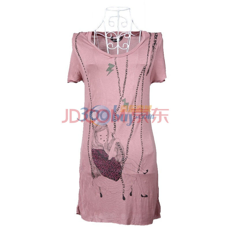 as<em>安都</em>魅力<em>女孩</em>闪电款v领短袖t恤(4色)910122