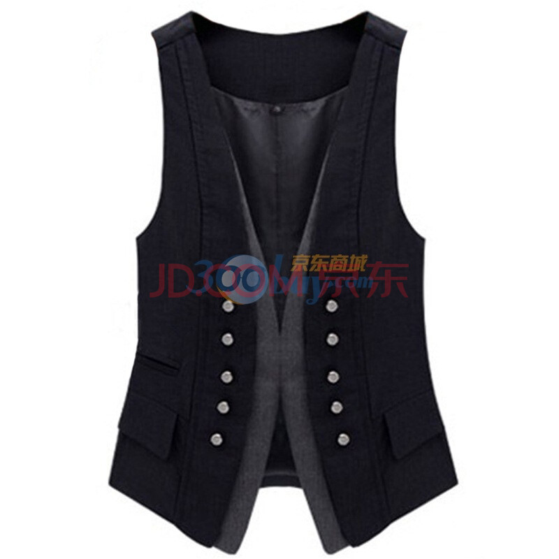 尚贵华 2012韩版新品黑色<em>女士</em>中短款<em>马甲</em>背心