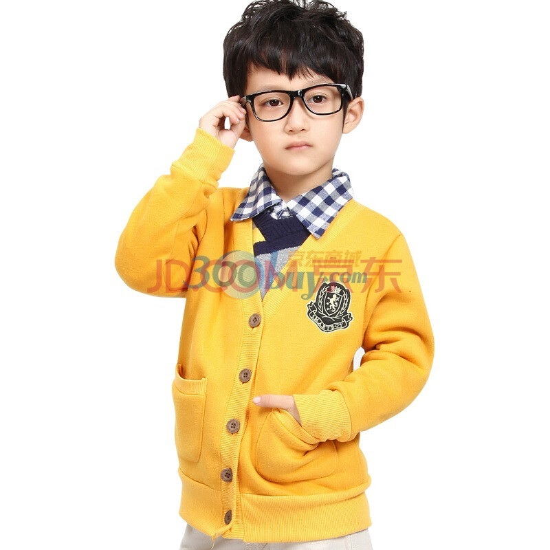 小虎宝儿童装 英伦抓绒<em>儿童开衫</em>外套 <em>男童卫衣</em>