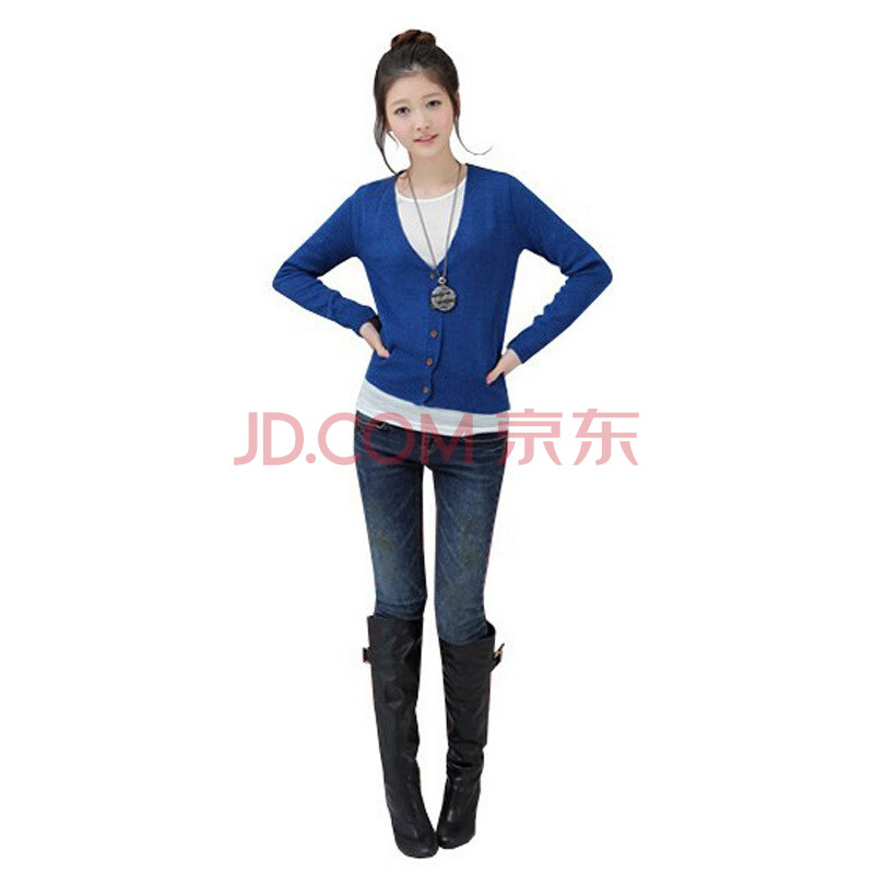 韩都衣舍●<em>韩国</em>2011春装新款V领长袖<em>开衫针织</em>