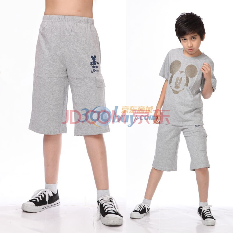 disney/迪士尼童装 米奇<em>男童</em>针织膝长<em>短裤</em> 运动