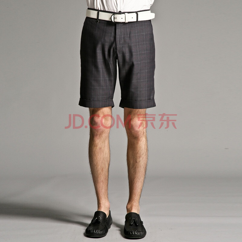 gxg1978 男士时尚格纹休闲西裤<em>短裤</em>#1262212