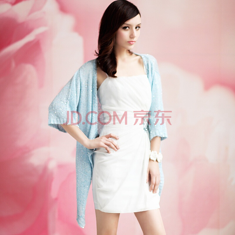 红大布娃娃 2011新款 闪烁亮片长款<em>针织开衫</em> 天