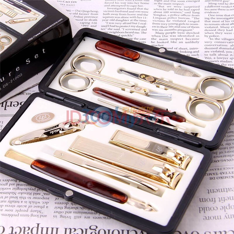 韩国原装 777指甲刀套装 ds-2100g镀金10件套