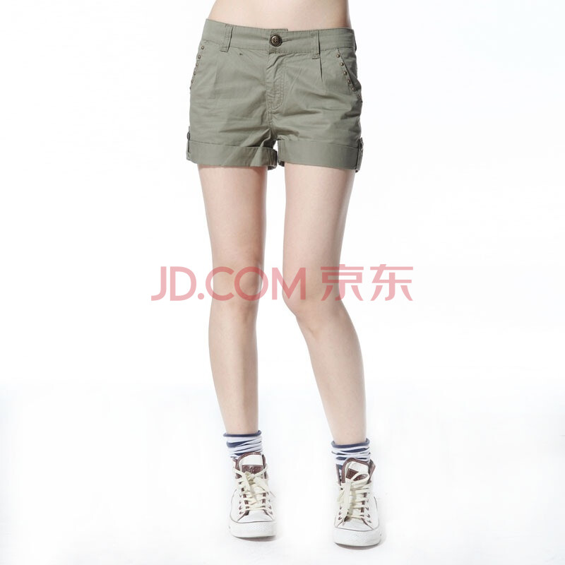 <em>唐狮</em>女休闲<em>短裤</em>111222091103 橄榄绿 26图片