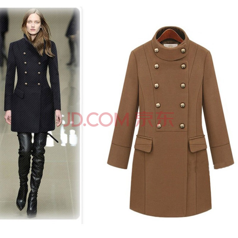 EyesonU 秋冬装新 英伦风<em>精品女士</em>大衣双排扣