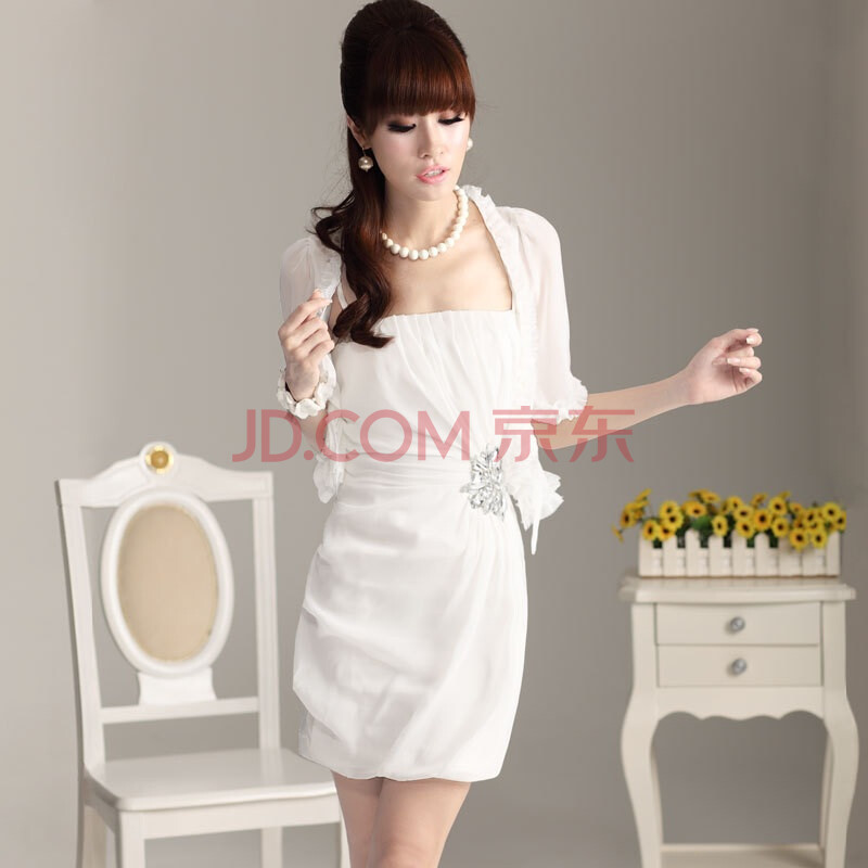 粉红大布娃娃 雪纺<em>荷叶边</em>短袖<em>小披肩开衫</em>C06