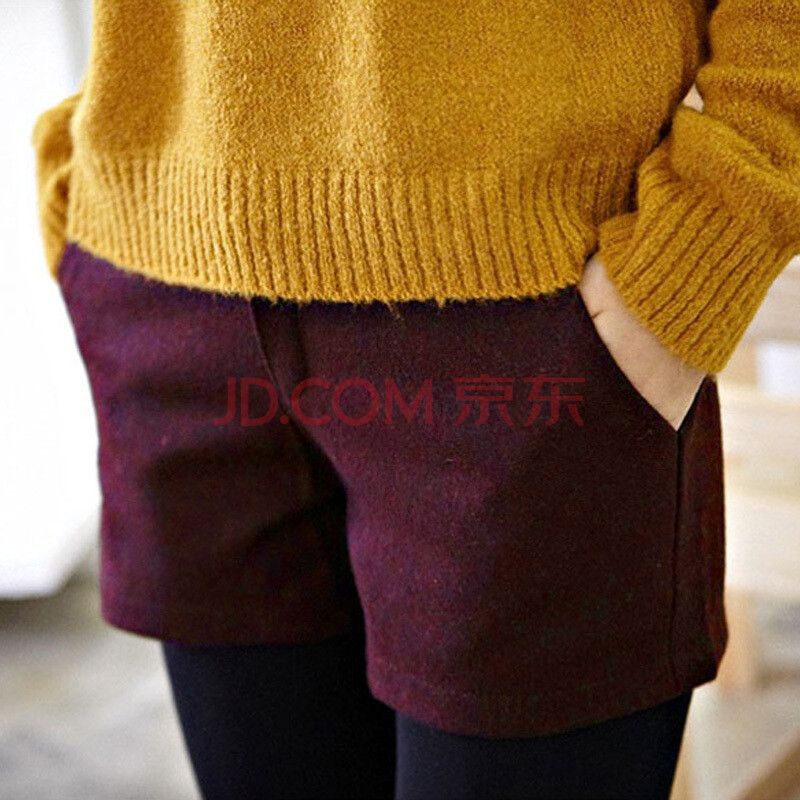 韩都衣舍 韩国<em>短裤</em>新款秋装纯色<em>修身短裤</em>IA01