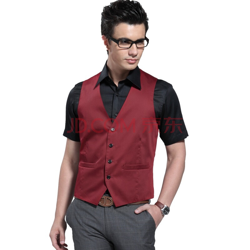 深海红色时尚高档<em>马甲经典</em>背心DBXB004 XL图