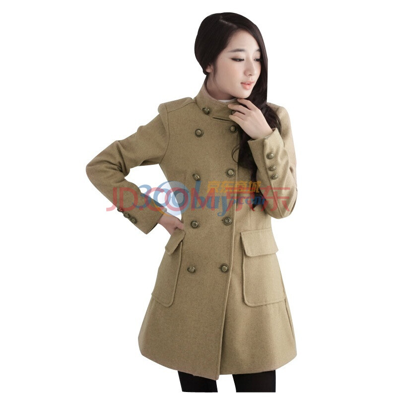 <em>韩都衣舍</em> 韩国毛呢<em>外套</em>秋<em>冬装</em>新品双排扣<em>女士</em>