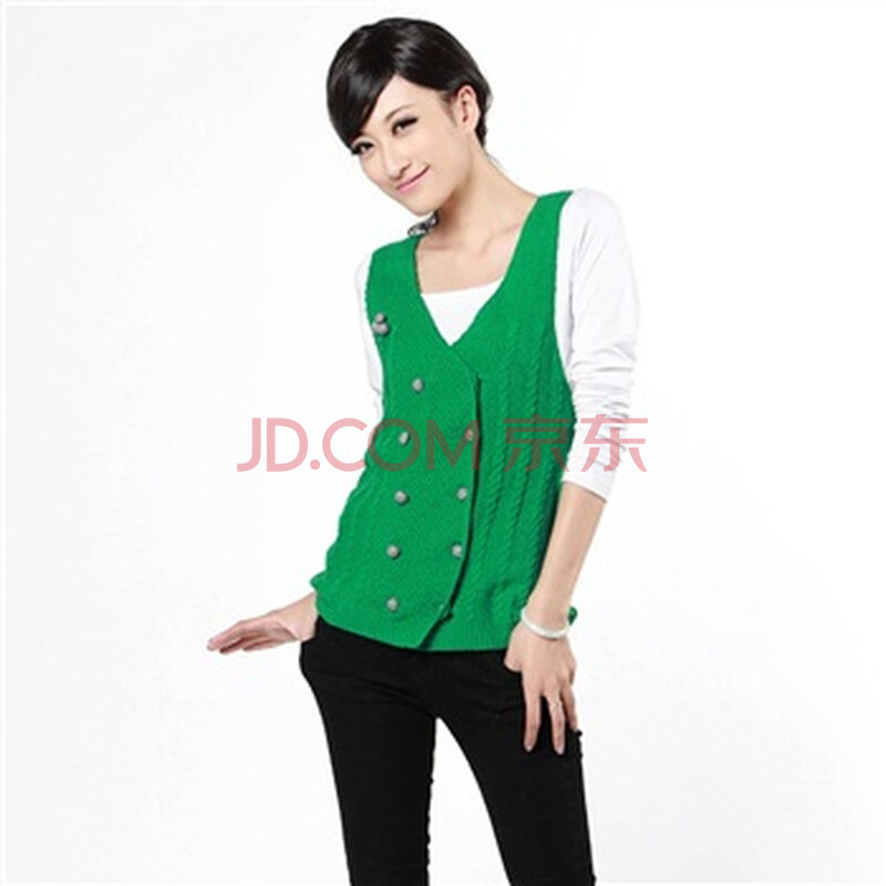 Tomnrabbit 女装时尚百搭双排扣<em>背心</em>型<em>毛线</em>马