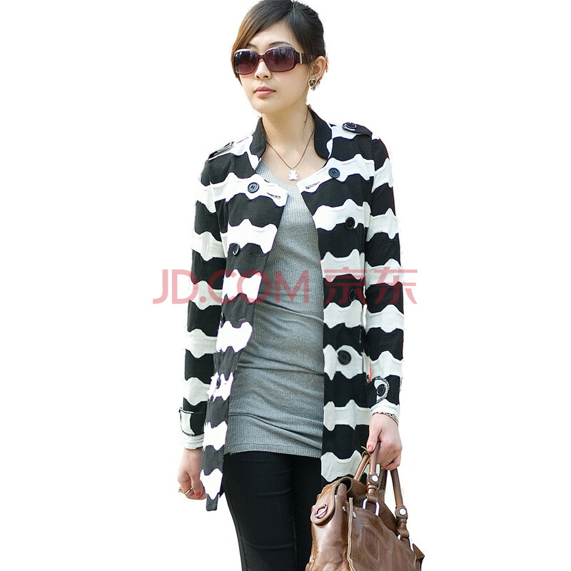 夕昕2012春夏新款 韩版经典搭配女装条纹中长