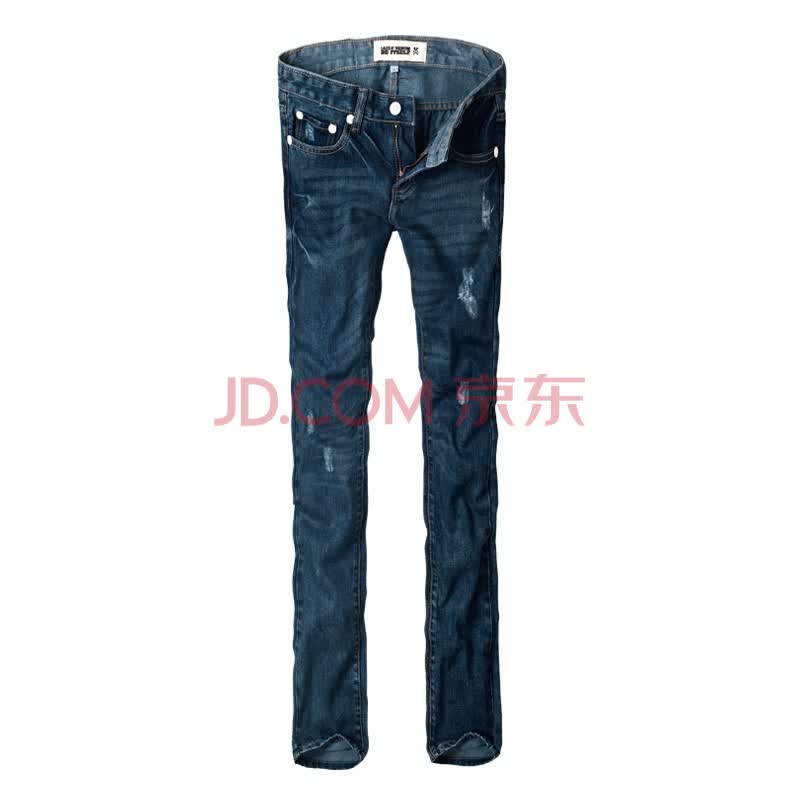 七格格 【IAIZO高端】 <em>时尚</em>磨破直筒<em>牛仔裤女裤</em>