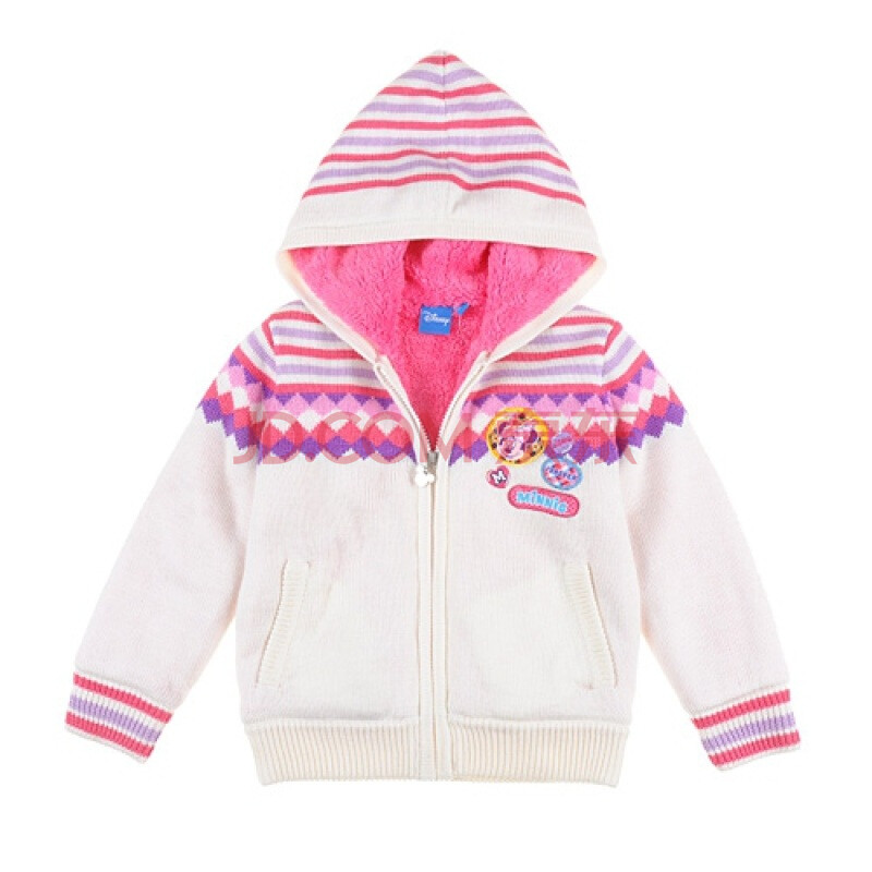 Disney/迪士尼新款<em>童装</em> 米妮女童<em>连帽开衫</em>抓绒